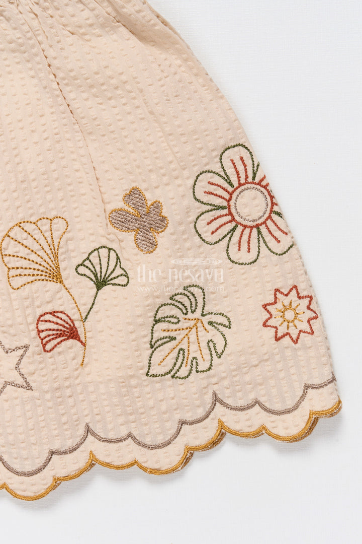 The Nesavu Baby Cotton Frocks Baby Girl Embroidered Frock for Traditional Functions and Family Events Nesavu Nesavu baby girl frock seer sucker cotton embroidery  ideal ethnic occasions