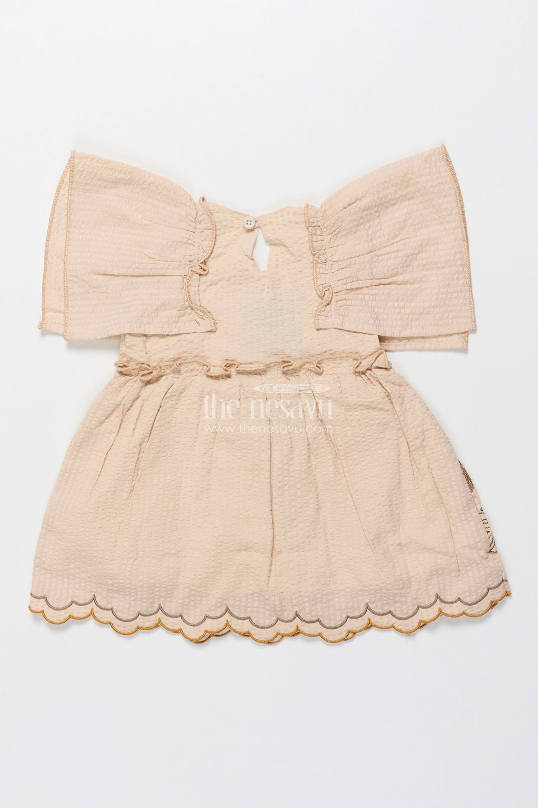 The Nesavu Baby Cotton Frocks Baby Girl Embroidered Frock for Traditional Functions and Family Events Nesavu Nesavu baby girl frock seer sucker cotton embroidery  ideal ethnic occasions