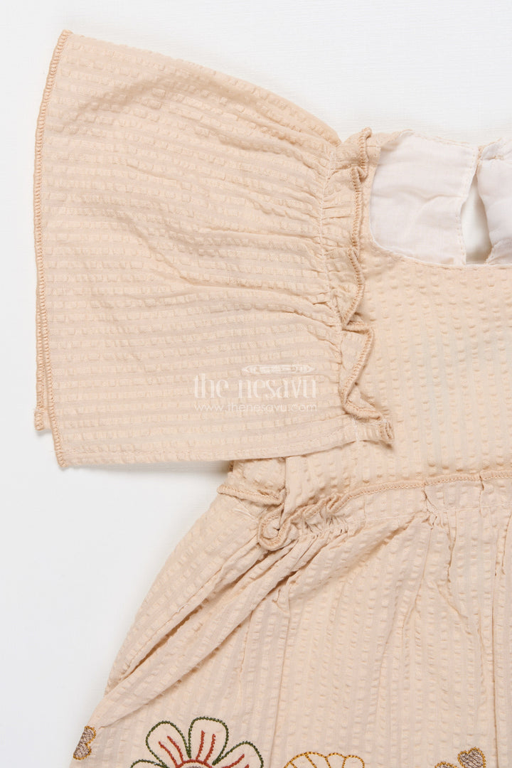 The Nesavu Baby Cotton Frocks Baby Girl Embroidered Frock for Traditional Functions and Family Events Nesavu Nesavu baby girl frock seer sucker cotton embroidery  ideal ethnic occasions