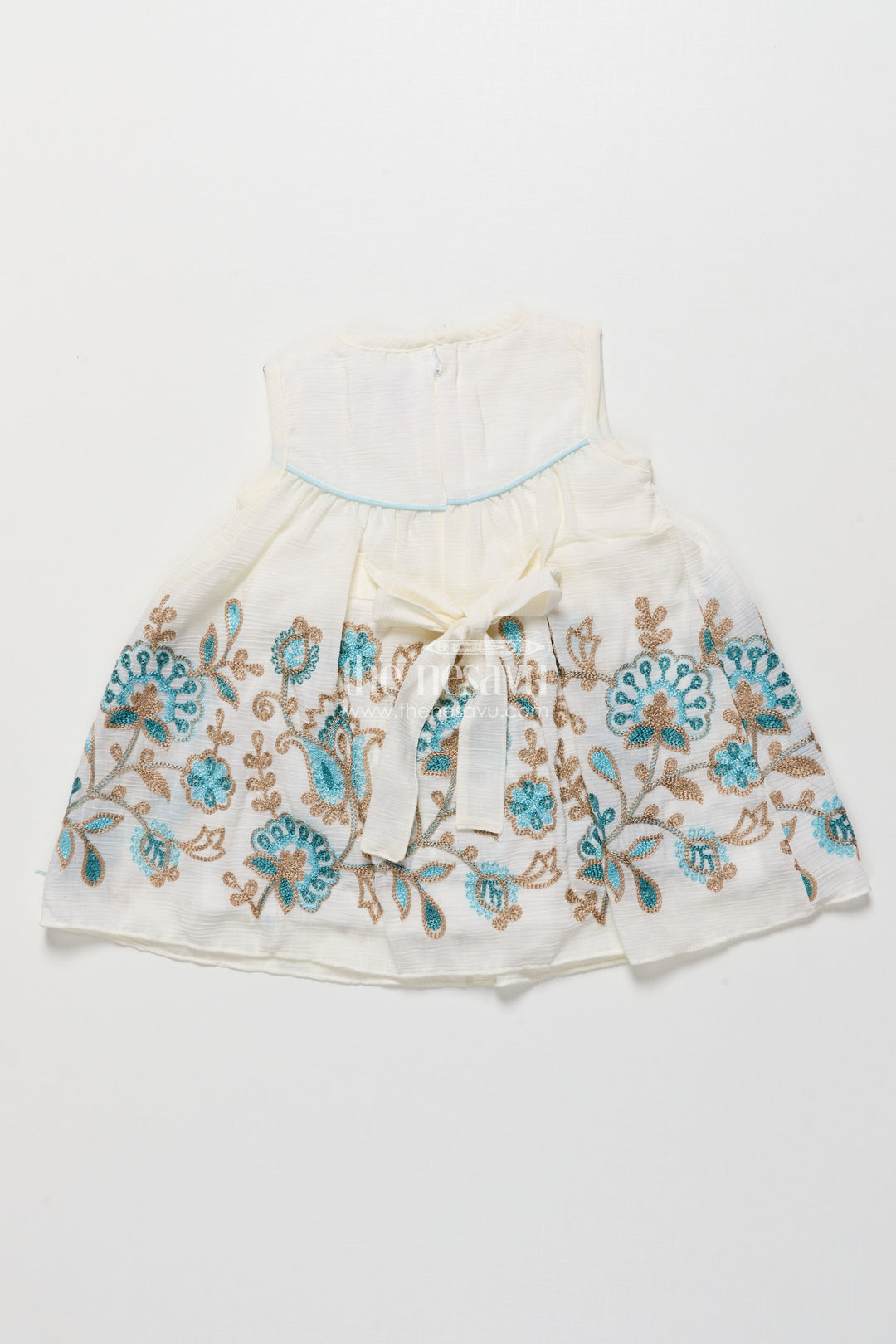 The Nesavu Girls Fancy Frock Baby Girl Embroidered Frock with Jacket for Festive Occasions Nesavu Nesavu baby girl embroidered georgette frock jacket  ideal weddings festive family events