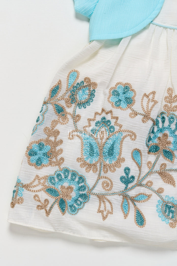 The Nesavu Girls Fancy Frock Baby Girl Embroidered Frock with Jacket for Festive Occasions Nesavu Nesavu baby girl embroidered georgette frock jacket  ideal weddings festive family events