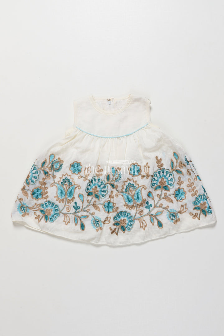 The Nesavu Girls Fancy Frock Baby Girl Embroidered Frock with Jacket for Festive Occasions Nesavu Nesavu baby girl embroidered georgette frock jacket  ideal weddings festive family events