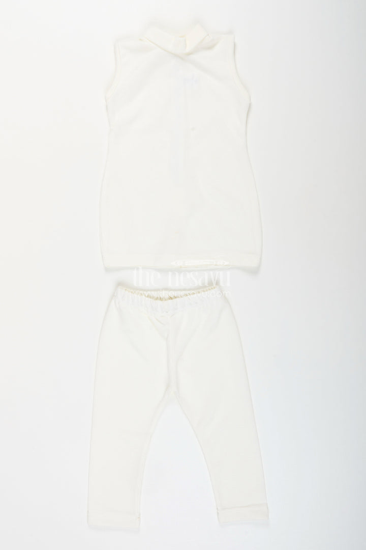 The Nesavu Girls Casual Set Baby girl embroidered top and legging set for festive occasions Nesavu Nesavu baby girl embroidered top legging set  perfect festive gatherings celebrations