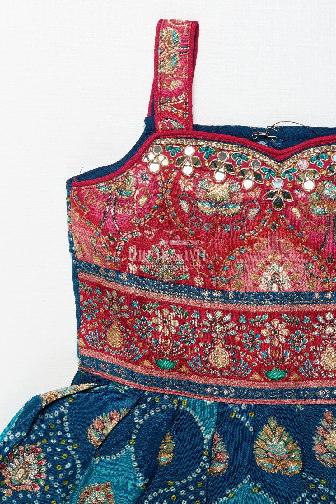 The Nesavu Girls Dothi Sets Baby Girl Ethnic Dhoti Set with Designer Yoke for Cultural Celebrations Nesavu Nesavu baby girl ethnic dhoti set designer blouse birthday festive occasions