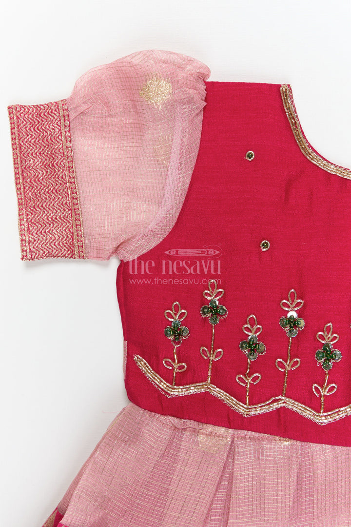 The Nesavu Silk Frock Baby Girl Ethnic Frock for Festive Family Functions and Photos Nesavu Nesavu baby girl ethnic silk frock with zari border for weddings, birthdays, and festive photos