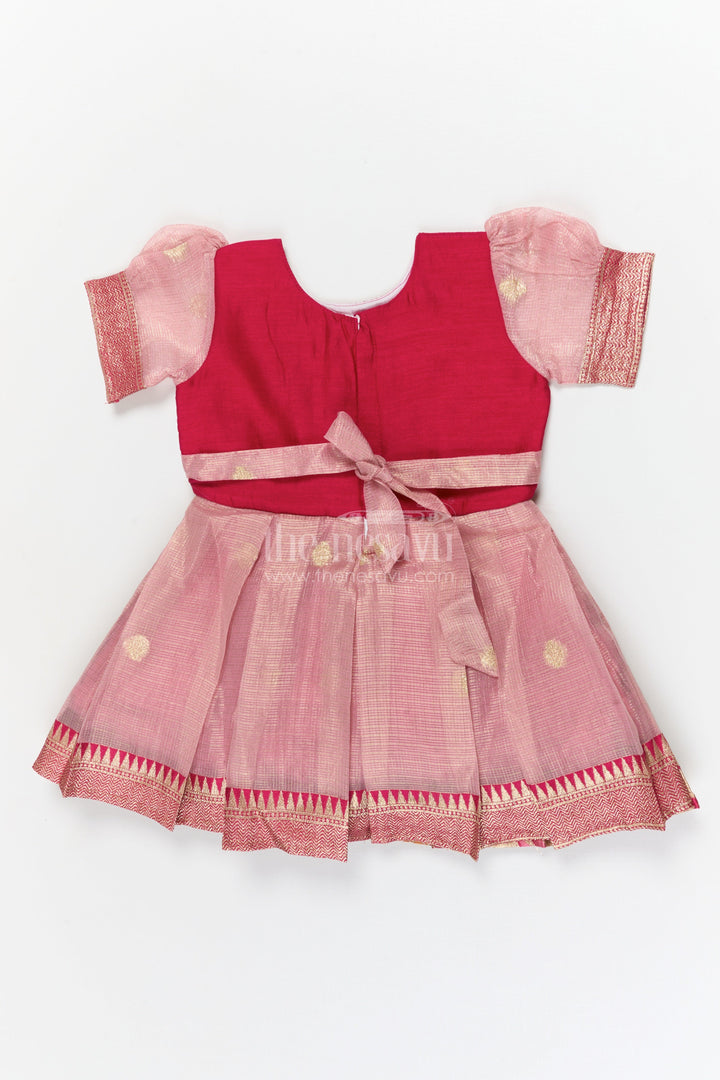 The Nesavu Silk Frock Baby Girl Ethnic Frock for Festive Family Functions and Photos Nesavu Nesavu baby girl ethnic silk frock with zari border for weddings, birthdays, and festive photos