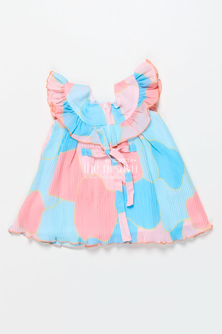 The Nesavu Girls Fancy Frock Baby Girl Fancy Frock for Birthday Parties and Playdate Photos Nesavu Nesavu baby girl fancy frock digital print pleated flare birthdays outings