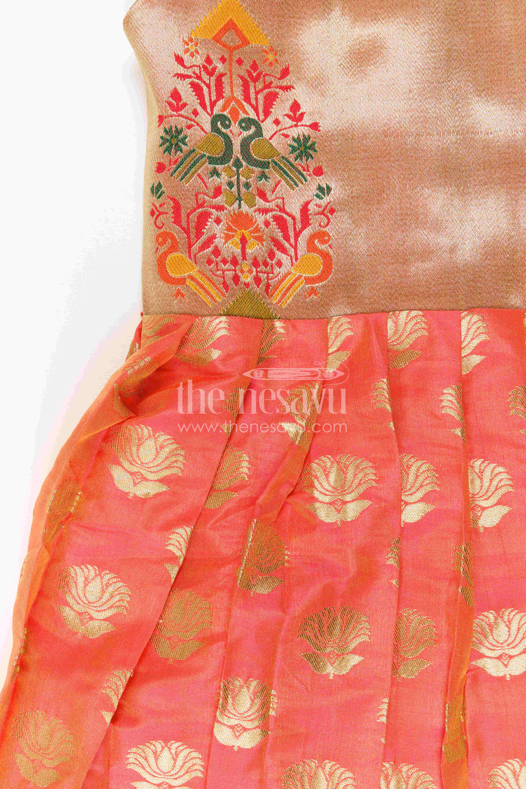The Nesavu Silk Frock Baby Girl Festive Silk Frock for Birthdays and Special Occasions Nesavu Nesavu Baby Girl Festive Silk Frock For Birthdays Semi Banaras Paithani Border Traditional Outfit