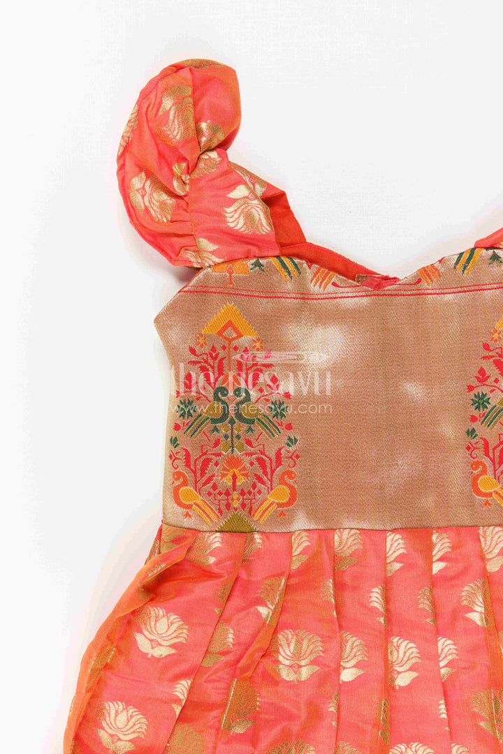 The Nesavu Silk Frock Baby Girl Festive Silk Frock for Birthdays and Special Occasions Nesavu Nesavu Baby Girl Festive Silk Frock For Birthdays Semi Banaras Paithani Border Traditional Outfit