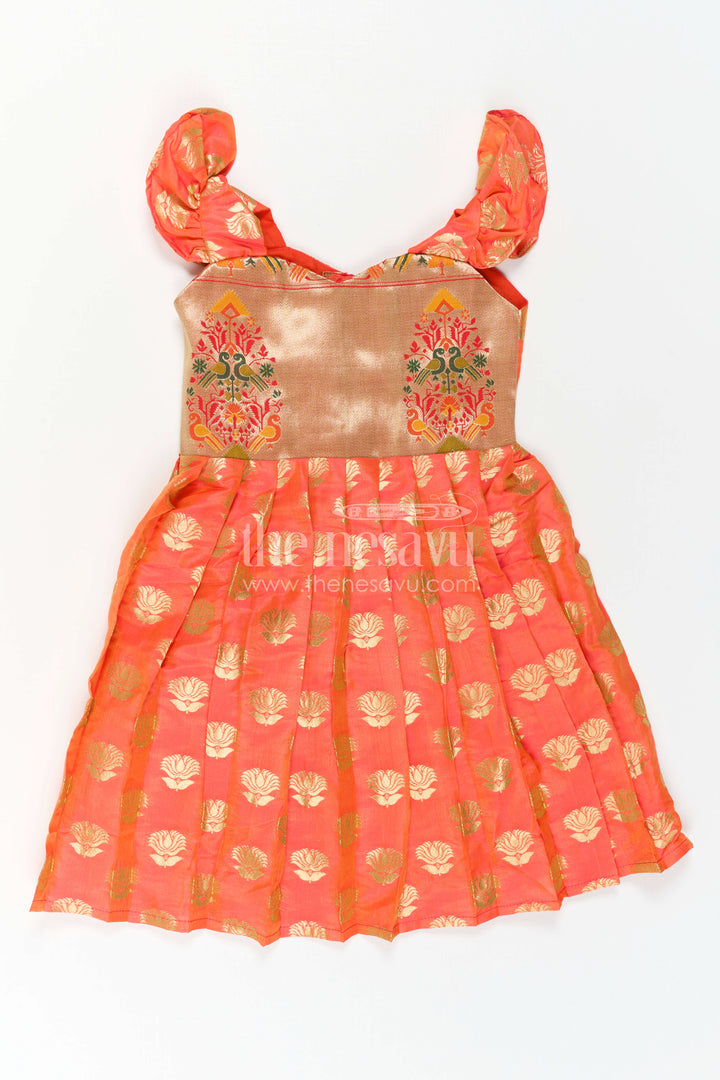 The Nesavu Silk Frock Baby Girl Festive Silk Frock for Birthdays and Special Occasions Nesavu Nesavu Baby Girl Festive Silk Frock For Birthdays Semi Banaras Paithani Border Traditional Outfit