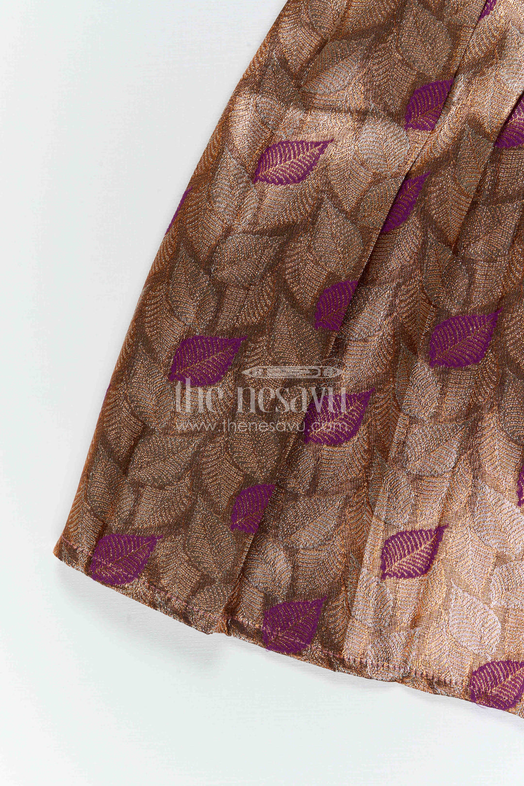 The Nesavu Tie-up Frock Baby Girl Festive Tie up Frock for Wedding Celebrations Nesavu Nesavu Baby Girl Tie Up Frock With Woven Semi Banaras Skirt For Festive Occasions
