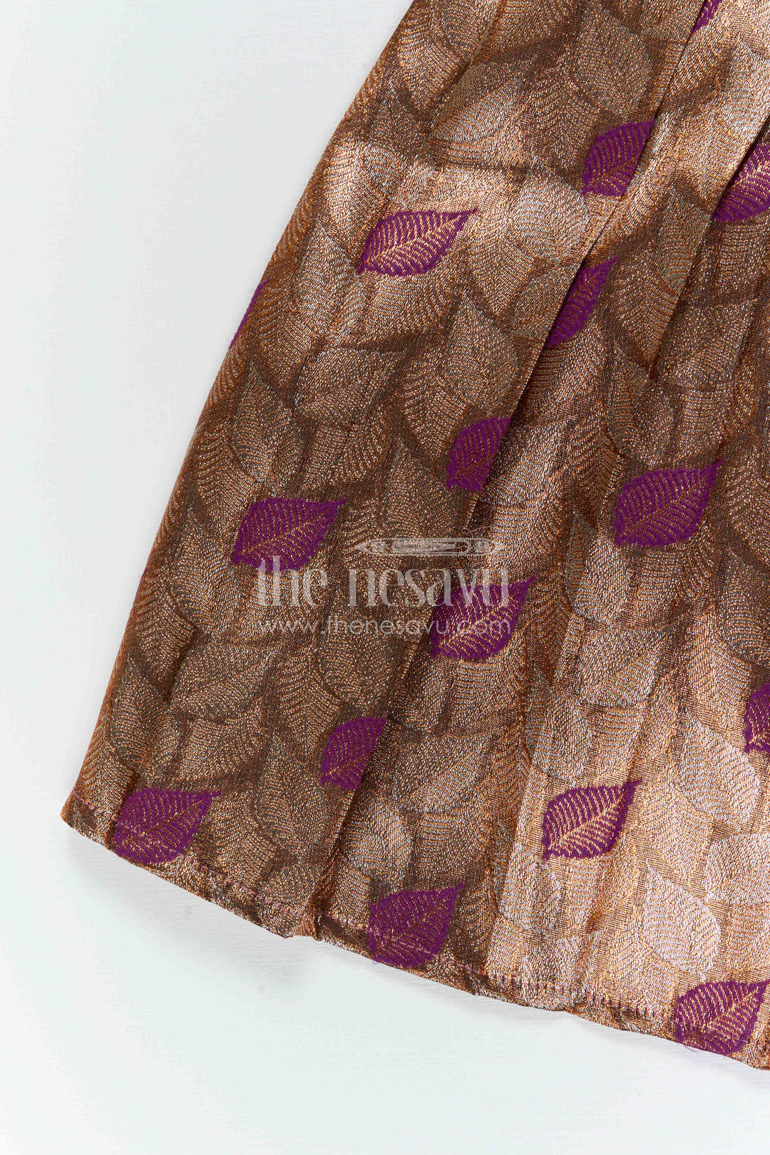 The Nesavu Tie-up Frock Baby Girl Festive Tie up Frock for Wedding Celebrations Nesavu Nesavu Baby Girl Tie Up Frock With Woven Semi Banaras Skirt For Festive Occasions