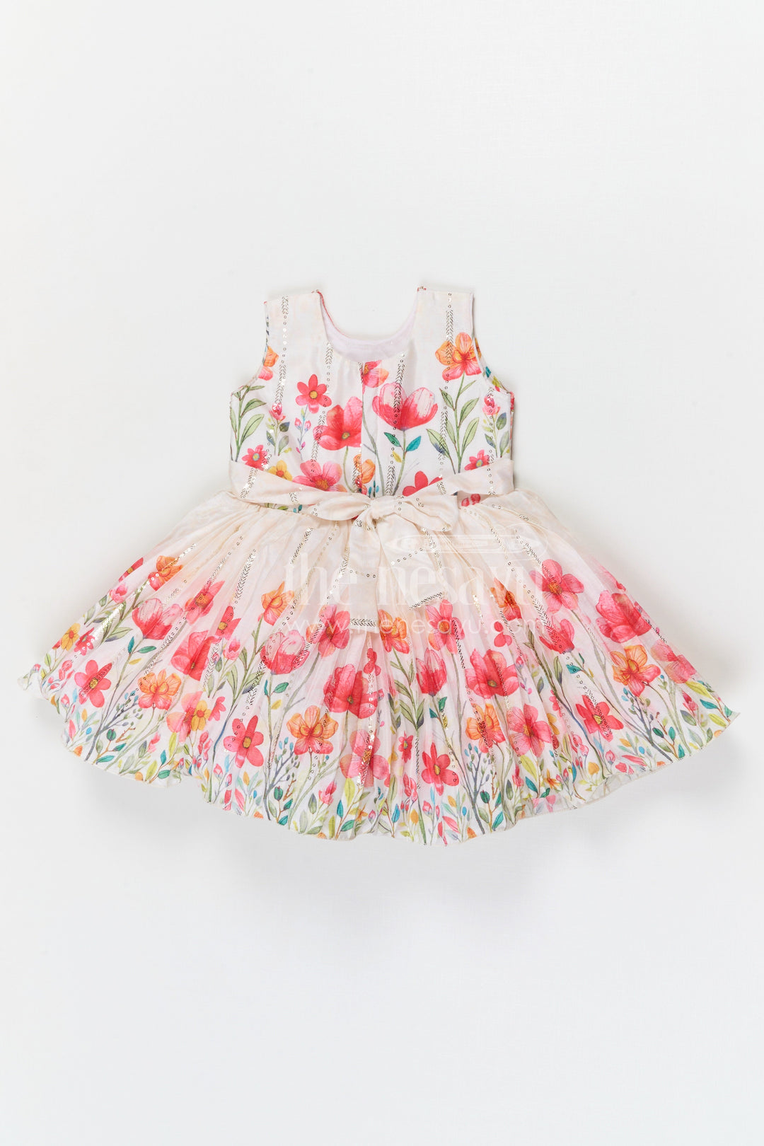 The Nesavu Silk Frock Baby Girl Floral Party Frock for Birthday and Photoshoot Nesavu Nesavu baby girl floral party frock for birthday photoshoot chinnon silk digital print kids dress