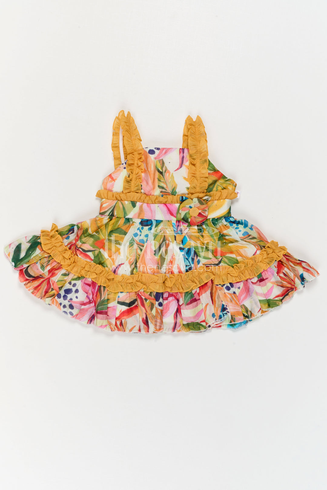 The Nesavu Baby Frocks Baby Girl Frock for Birthday and Casual Outings Nesavu Nesavu Baby Girl Georgette Frock With Digital Print For Birthday And Casual Wear Sleeveless Dress