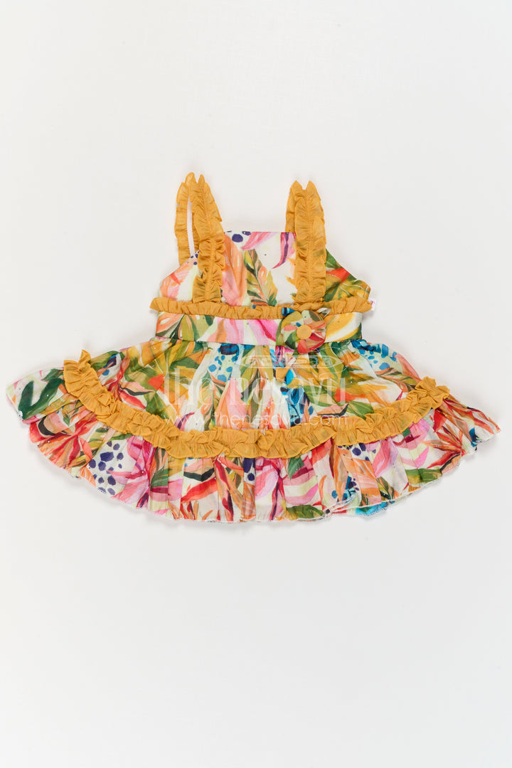 The Nesavu Baby Frocks Baby Girl Frock for Birthday and Casual Outings Nesavu Nesavu Baby Girl Georgette Frock With Digital Print For Birthday And Casual Wear Sleeveless Dress