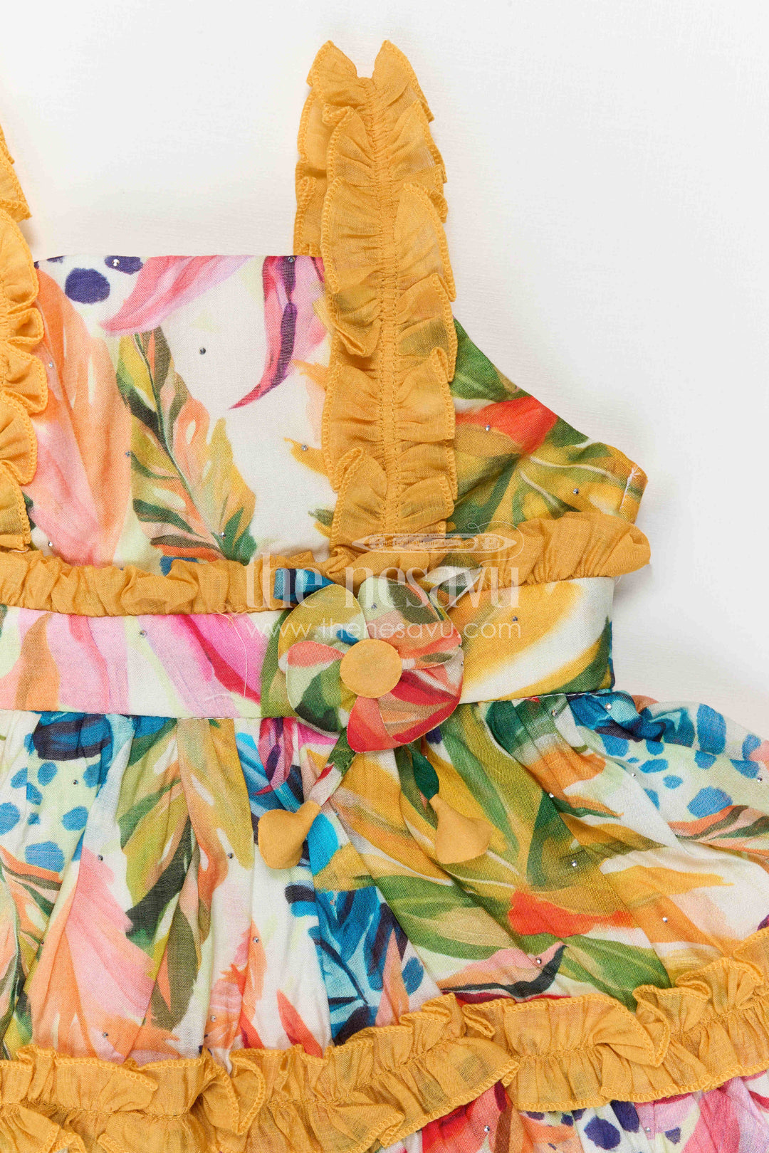 The Nesavu Baby Frocks Baby Girl Frock for Birthday and Casual Outings Nesavu Nesavu Baby Girl Georgette Frock With Digital Print For Birthday And Casual Wear Sleeveless Dress
