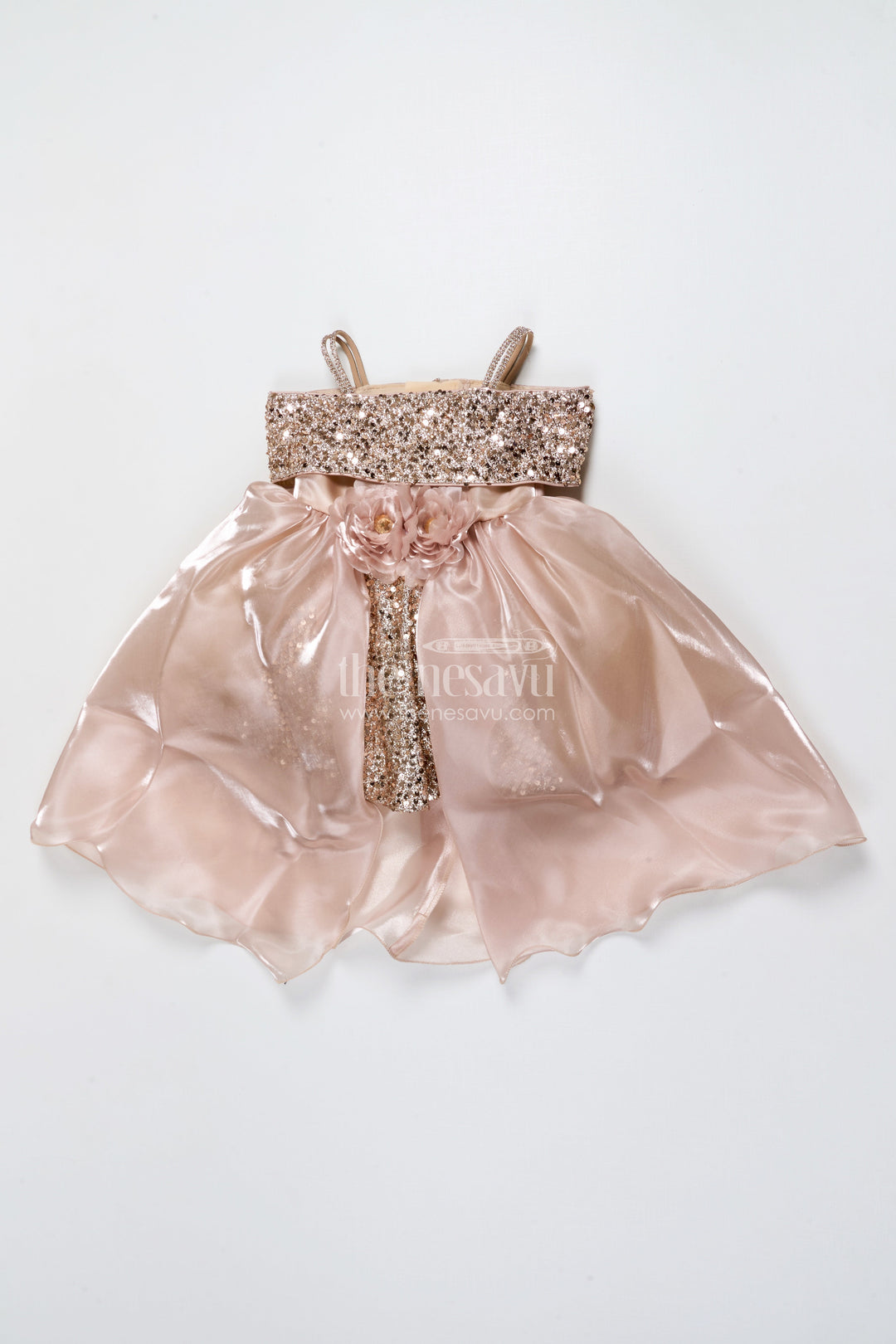 The Nesavu Baby Fancy Frock Baby Girl Frock for Birthday and Festive Occasions Nesavu 16 (1Y) / Brown PF236A-16 Nesavu baby girl frock designer yoke birthday festive celebrations