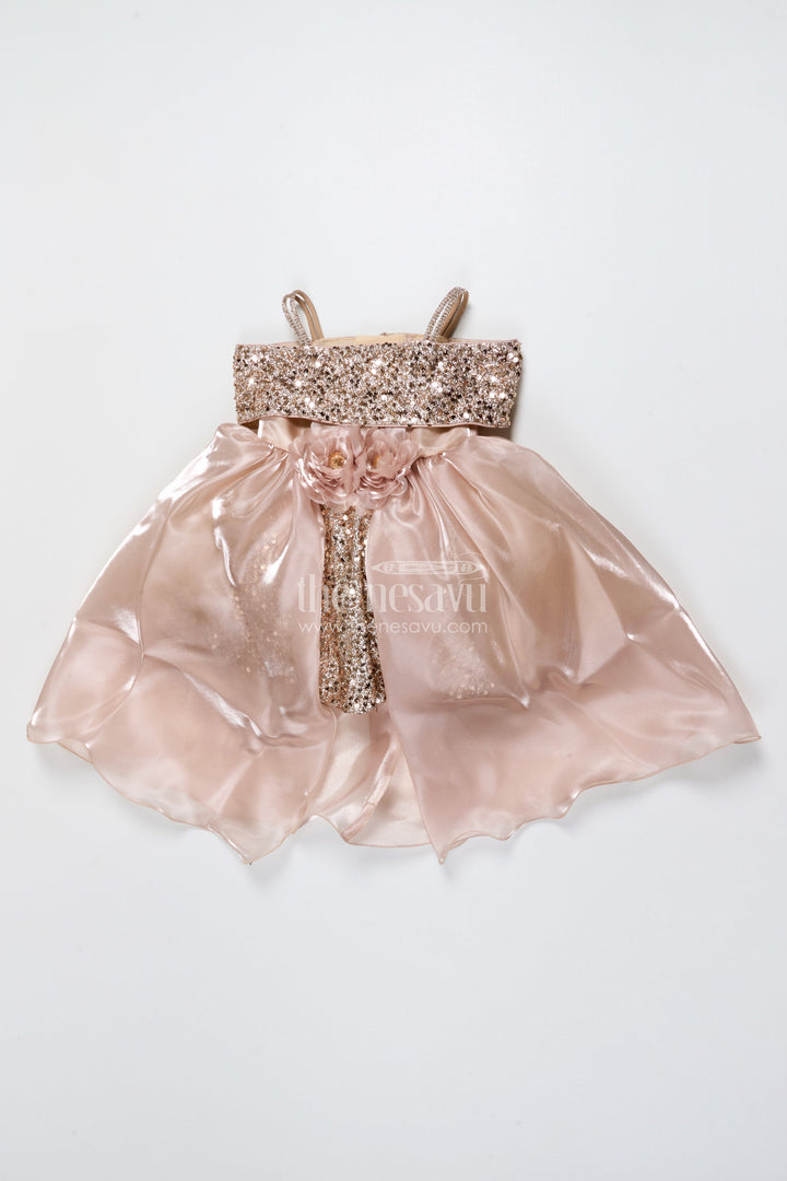 The Nesavu Baby Fancy Frock Baby Girl Frock for Birthday and Festive Occasions Nesavu 16 (1Y) / Brown PF236A-16 Nesavu baby girl frock designer yoke birthday festive celebrations