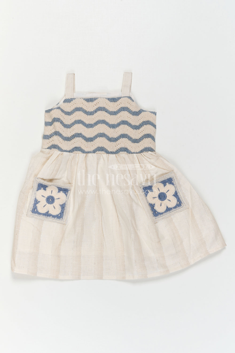 The Nesavu Girls Cotton Frock Baby Girl Frock for Birthday and Festive Photoshoot Nesavu Nesavu Baby Girl Cotton Frock For Birthday And Festive Photoshoots With Embroidered Yoke Design