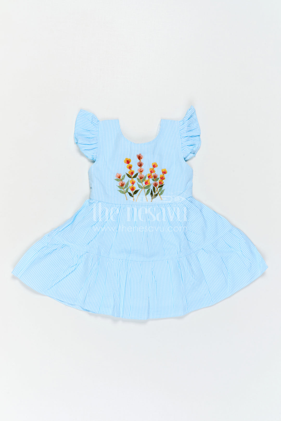 The Nesavu Baby Cotton Frocks Baby Girl Frock for Birthday Parties and Special Outings Nesavu Nesavu Baby Girl Sheer Cotton Frock For Birthday Parties With Embroidery And Tiered Flare Design
