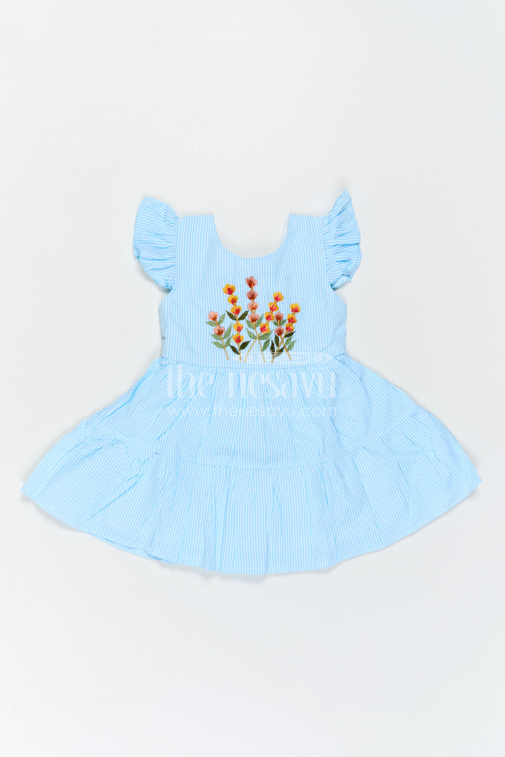 The Nesavu Baby Cotton Frocks Baby Girl Frock for Birthday Parties and Special Outings Nesavu Nesavu Baby Girl Sheer Cotton Frock For Birthday Parties With Embroidery And Tiered Flare Design