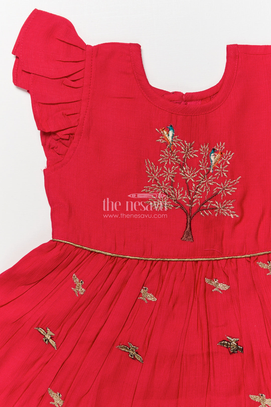 The Nesavu Girls Chanderi Frock Baby Girl Frock for Birthday Party and Ethnic Celebrations Nesavu Nesavu baby girl frock birthday parties festive gatherings ethnic day wear