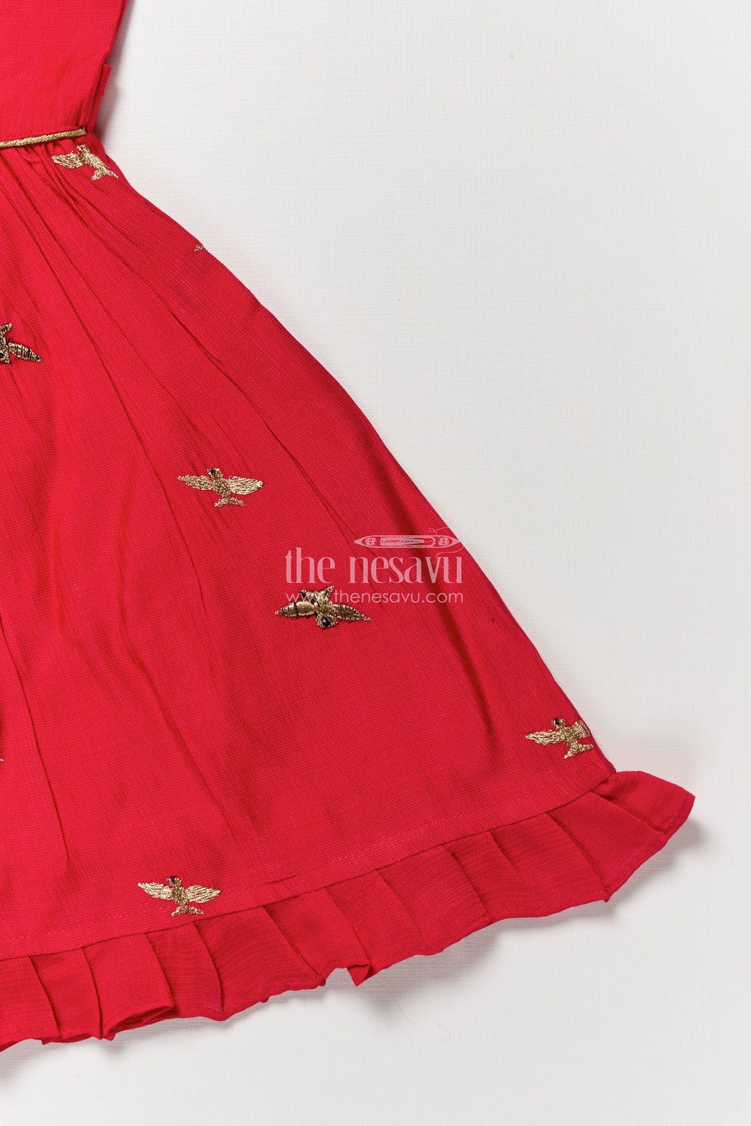 The Nesavu Girls Chanderi Frock Baby Girl Frock for Birthday Party and Ethnic Celebrations Nesavu Nesavu baby girl frock birthday parties festive gatherings ethnic day wear