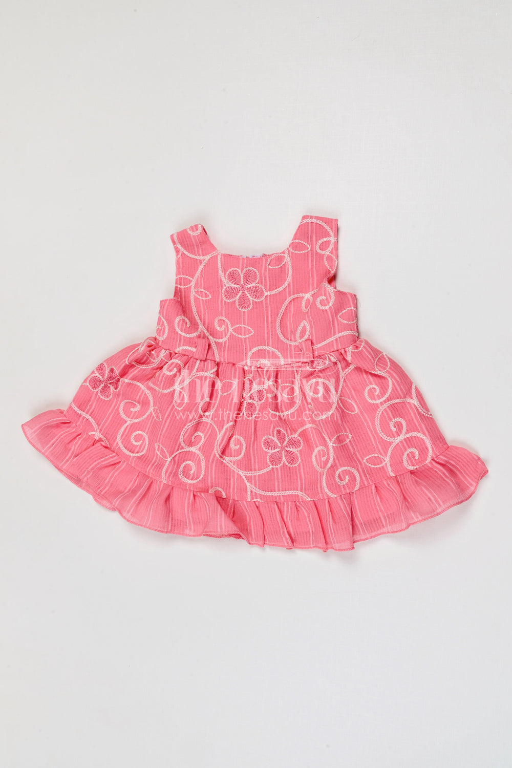 The Nesavu Baby Frocks Baby Girl Frock for Birthdays and Special Occasions Nesavu Nesavu baby girl cotton frock for birthdays and special occasions with thread embroidery
