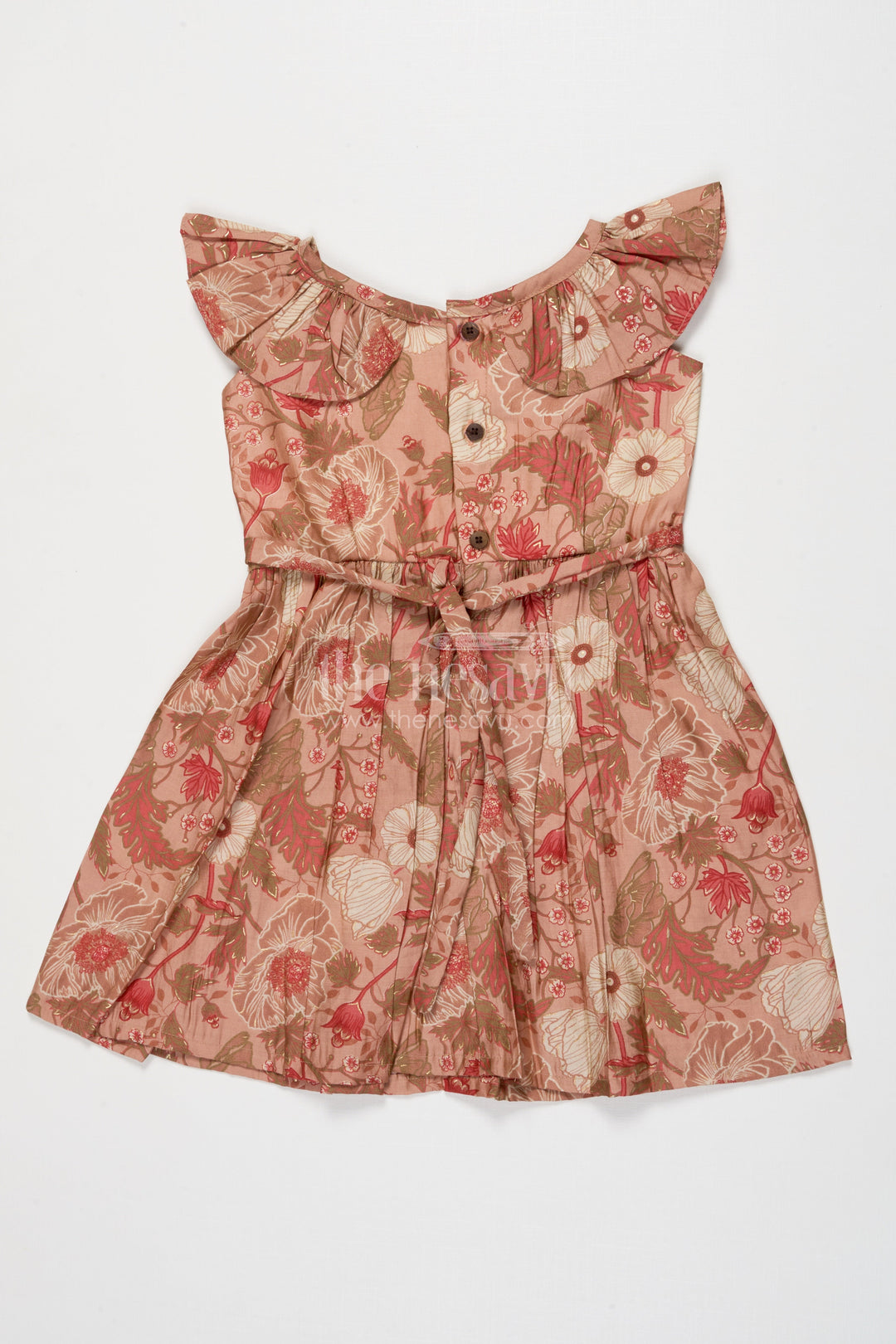 The Nesavu Girls Cotton Frock Baby Girl Frock for Casual Days and Playful Twirls Nesavu Nesavu baby girl cotton frock with floral print and lace detail for playful casual wear