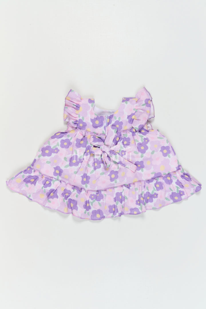 The Nesavu Baby Cotton Frocks Baby Girl Frock for Daily Wear and Playful Outings Nesavu Nesavu Baby Girl Muslin Cotton Frock For Daily Wear And Outings With Digital Print Soft Comfortable Outfit