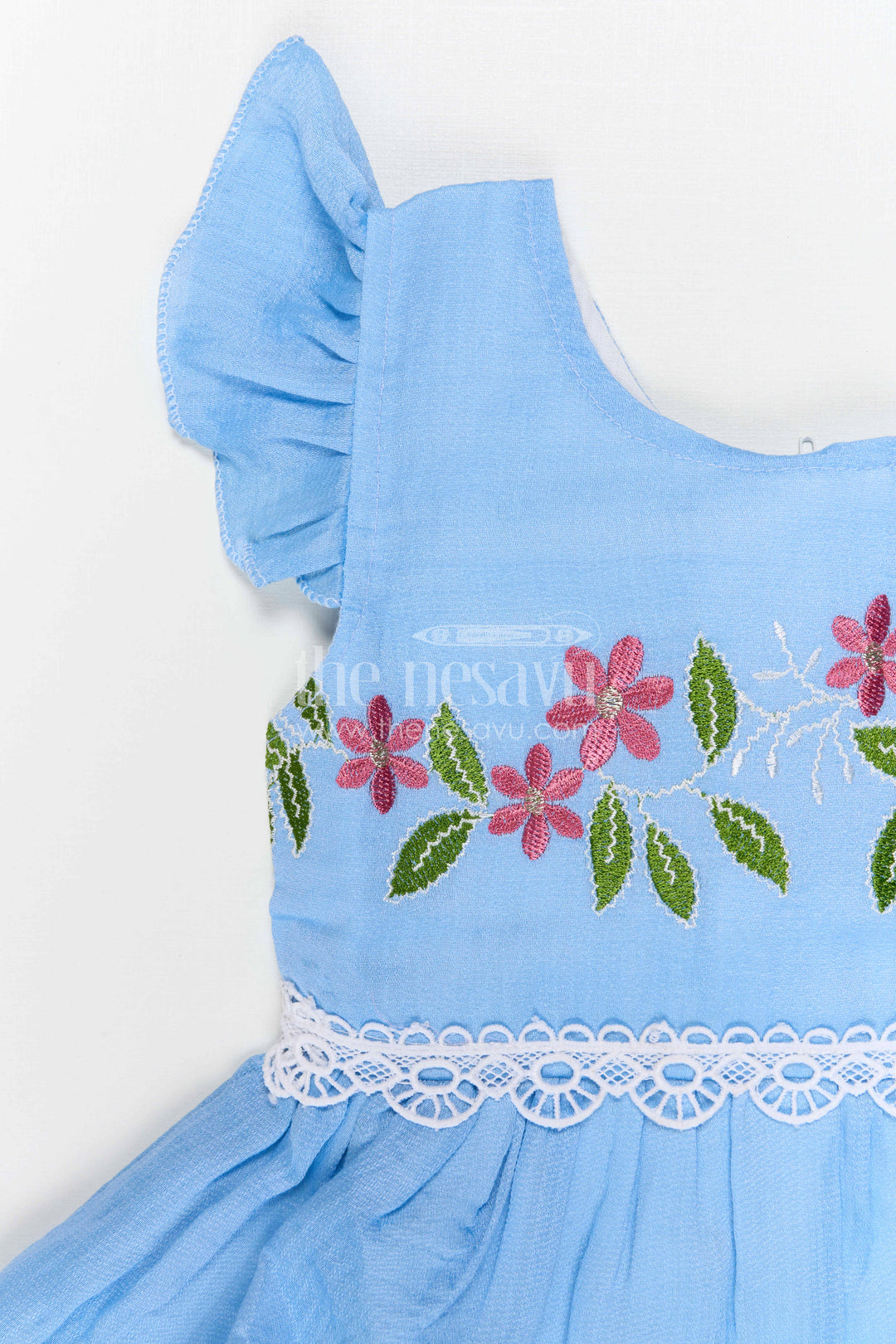 The Nesavu Baby Cotton Frocks Baby Girl Frock for Daily Wear and Playtime Comfort Nesavu Nesavu Baby Girl Cotton Frock For Daily Wear And Playtime With Floral Embroidery And Soft Frill Design