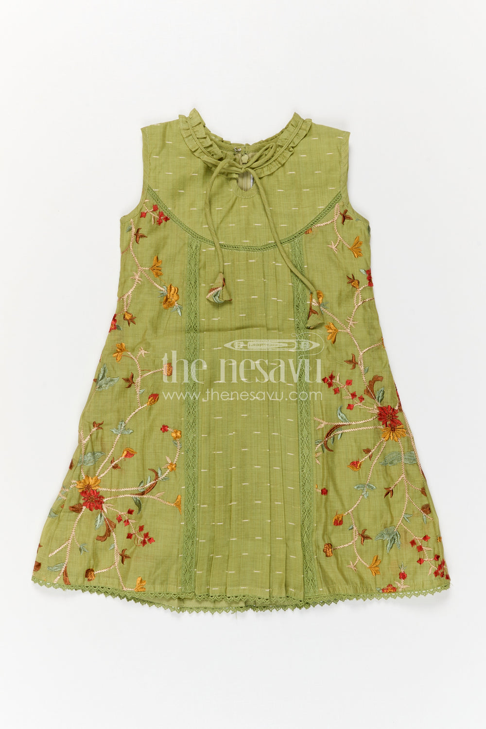 The Nesavu Girls Cotton Frock Baby Girl Frock for Festive Outings and Family Celebrational Events Nesavu Nesavu Baby Girl Cotton Frock For Festive Outings And Family Gatherings With Embroidered Flared Style