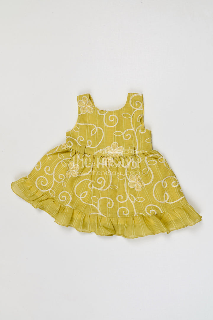 The Nesavu Baby Frocks Baby Girl Frock for Festive Outings and Family Gatherings Nesavu Nesavu baby girl cotton frock for festive outings and celebrations with thread embroidery