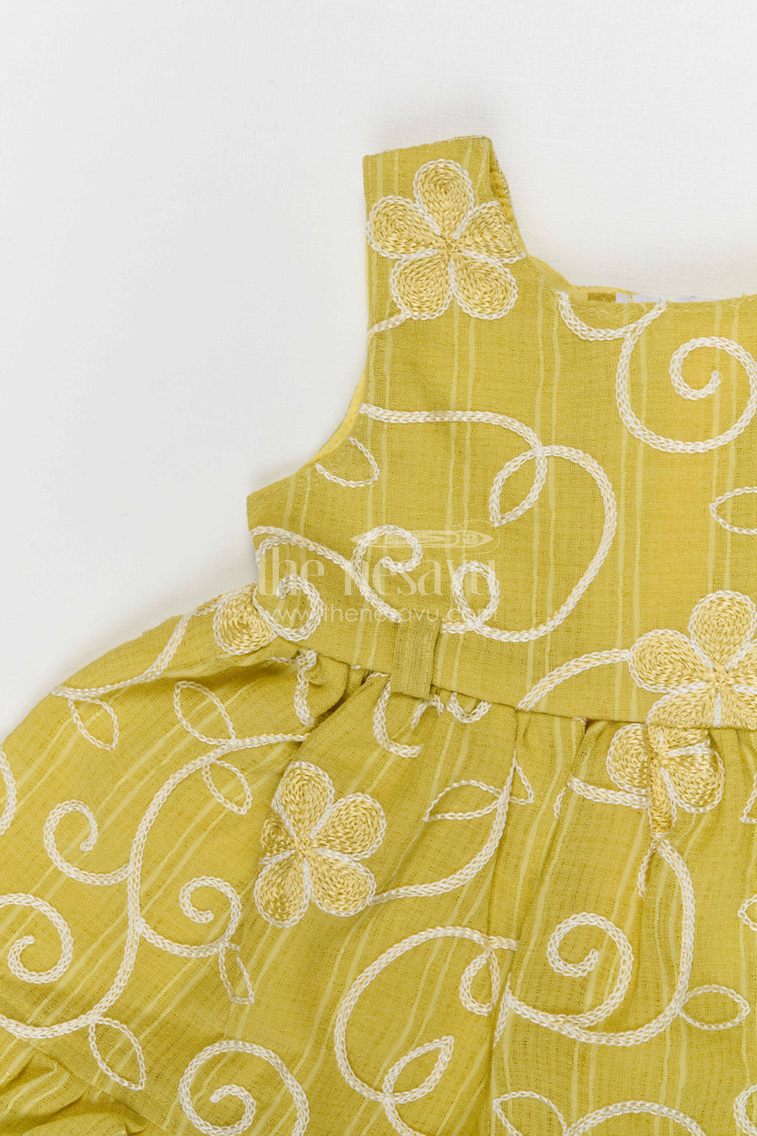 The Nesavu Baby Frocks Baby Girl Frock for Festive Outings and Family Gatherings Nesavu Nesavu baby girl cotton frock for festive outings and celebrations with thread embroidery