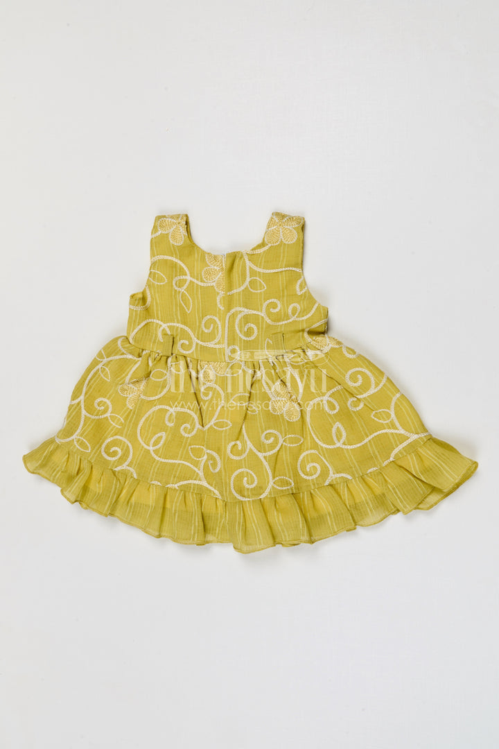 The Nesavu Baby Frocks Baby Girl Frock for Festive Outings and Family Gatherings Nesavu Nesavu baby girl cotton frock for festive outings and celebrations with thread embroidery