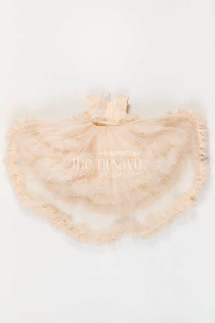 The Nesavu Girls Fancy Party Frock Baby Girl Frock for First Birthday and Photoshoot Moments Nesavu Nesavu Baby Girl Net Party Frock For First Birthday And Photoshoot With Shimmer Yoke And Layered Flare