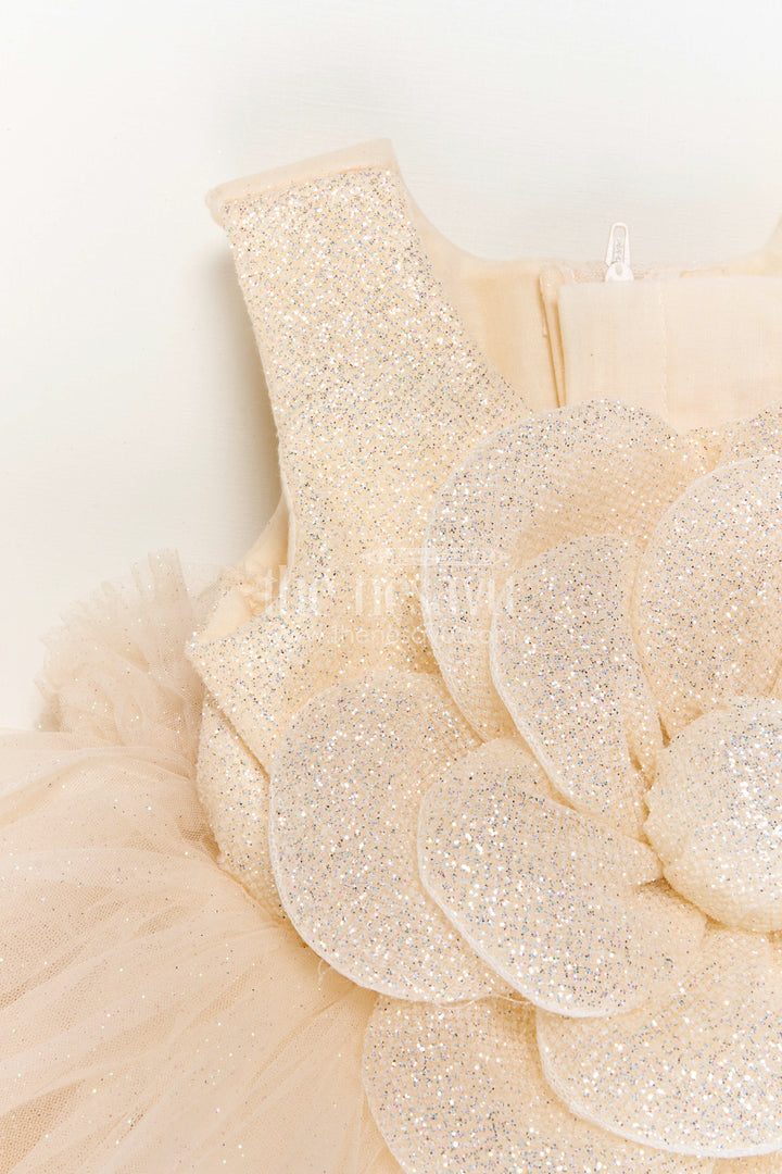 The Nesavu Girls Fancy Party Frock Baby Girl Frock for First Birthday and Photoshoot Moments Nesavu Nesavu Baby Girl Net Party Frock For First Birthday And Photoshoot With Shimmer Yoke And Layered Flare