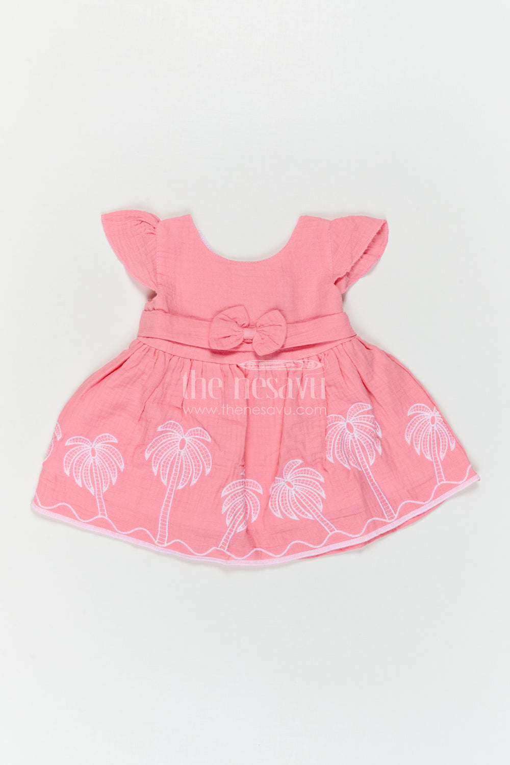 The Nesavu Baby Cotton Frocks Baby Girl Frock for First Birthdays and Special Outings Nesavu Nesavu Baby Girl Muslin Cotton Frock For First Birthday And Outings With Thread Embroidery Soft Outfit