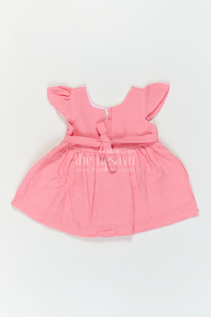 The Nesavu Baby Cotton Frocks Baby Girl Frock for First Birthdays and Special Outings Nesavu Nesavu Baby Girl Muslin Cotton Frock For First Birthday And Outings With Thread Embroidery Soft Outfit