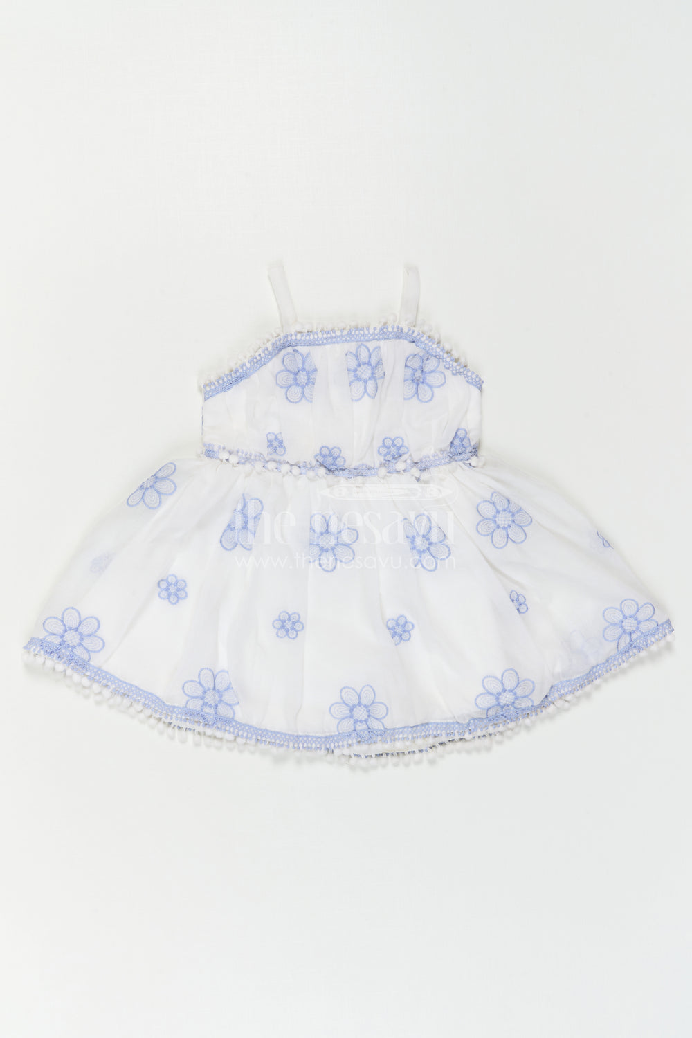 The Nesavu Baby Cotton Frocks Baby Girl Frock for Naming Ceremony and Casual Outings Nesavu Nesavu Baby Girl Cotton Frock For Naming Ceremony With Thread Embroidery And Soft Flared Design