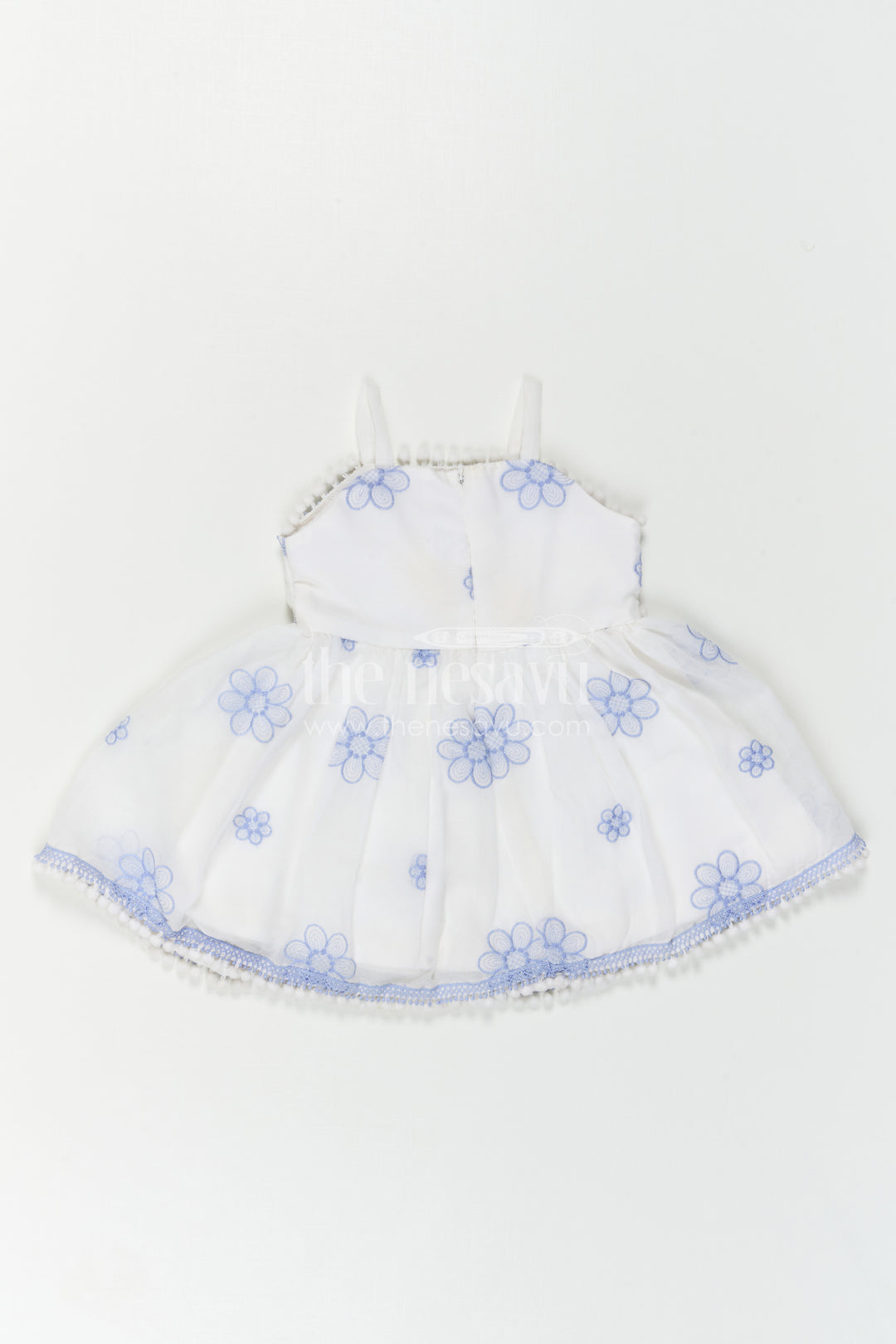 The Nesavu Baby Cotton Frocks Baby Girl Frock for Naming Ceremony and Casual Outings Nesavu Nesavu Baby Girl Cotton Frock For Naming Ceremony With Thread Embroidery And Soft Flared Design