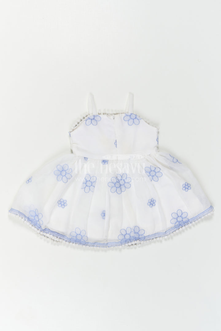 The Nesavu Baby Cotton Frocks Baby Girl Frock for Naming Ceremony and Casual Outings Nesavu Nesavu Baby Girl Cotton Frock For Naming Ceremony With Thread Embroidery And Soft Flared Design