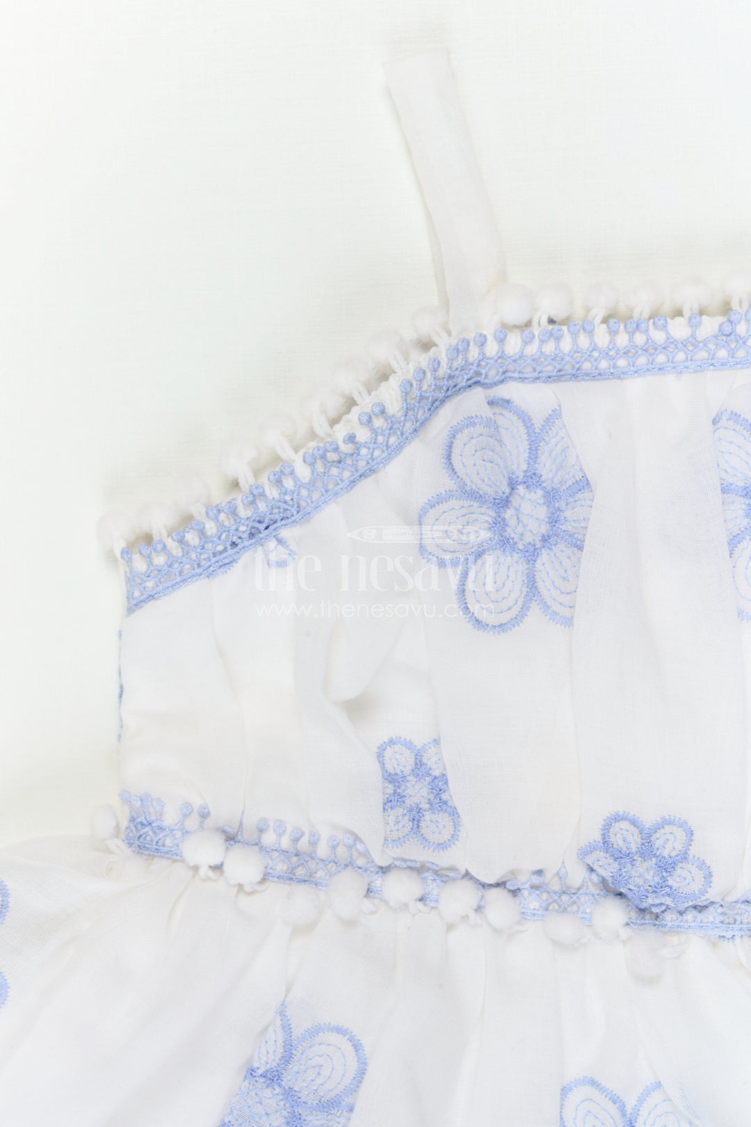 The Nesavu Baby Cotton Frocks Baby Girl Frock for Naming Ceremony and Casual Outings Nesavu Nesavu Baby Girl Cotton Frock For Naming Ceremony With Thread Embroidery And Soft Flared Design