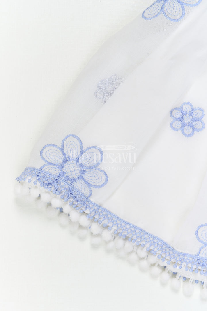 The Nesavu Baby Cotton Frocks Baby Girl Frock for Naming Ceremony and Casual Outings Nesavu Nesavu Baby Girl Cotton Frock For Naming Ceremony With Thread Embroidery And Soft Flared Design