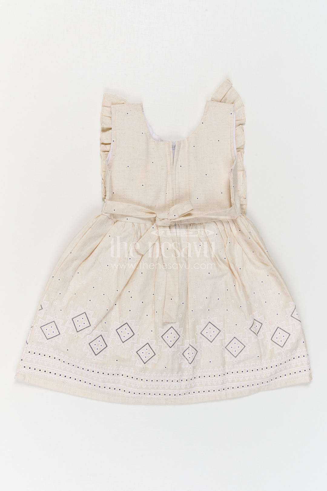 The Nesavu Baby Cotton Frocks Baby Girl Frock for Naming Ceremony and Special Occasions Nesavu Nesavu Baby Girl Cotton Frock For Naming Ceremony And Special Occasions With Thread Embroidery Design
