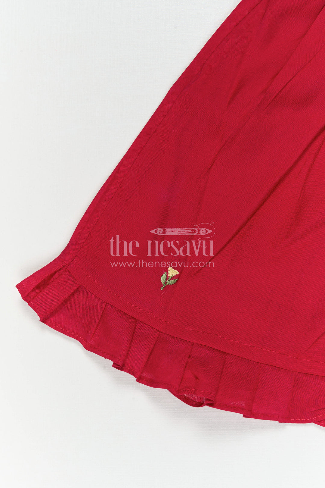 The Nesavu Girls Chanderi Frock Baby Girl Frock for Photoshoot and Party Wear Occasions Nesavu Nesavu Baby Girl Frock For Photoshoot And Party Wear In Chanderi Cotton With Thread Embroidery