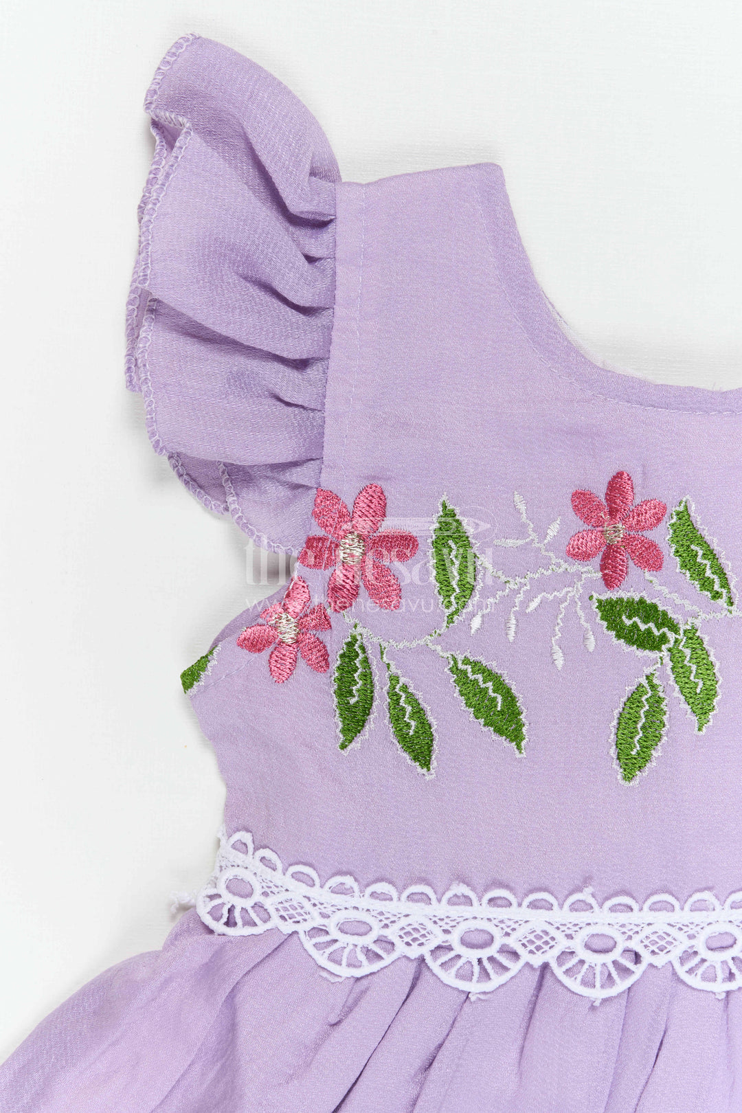 The Nesavu Baby Cotton Frocks Baby Girl Frock for Playdates and Summer Outings Nesavu Nesavu Baby Girl Cotton Frock For Playdates And Summer Outings With Floral Embroidery And Frill Hem