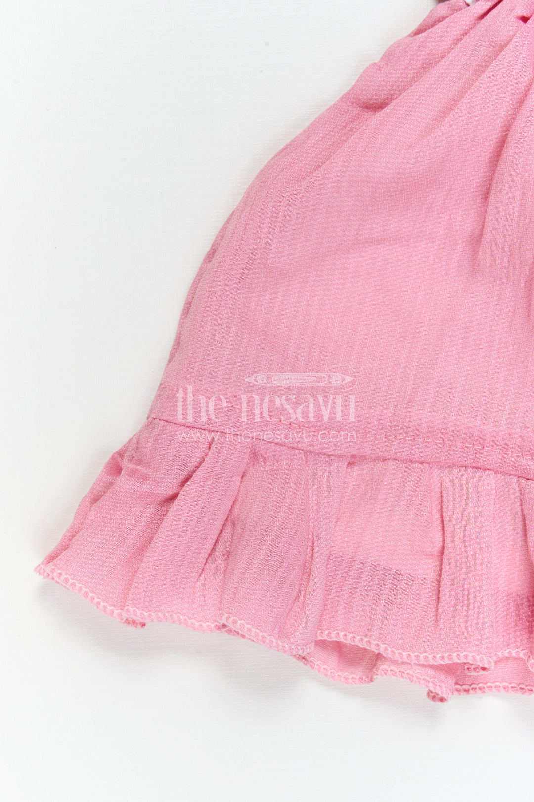 The Nesavu Baby Cotton Frocks Baby Girl Frock for Summer Outings and Casual Wear Nesavu Nesavu Baby Girl Cotton Frock For Summer Outings And Casual Wear With Floral Embroidery And Frill Hem