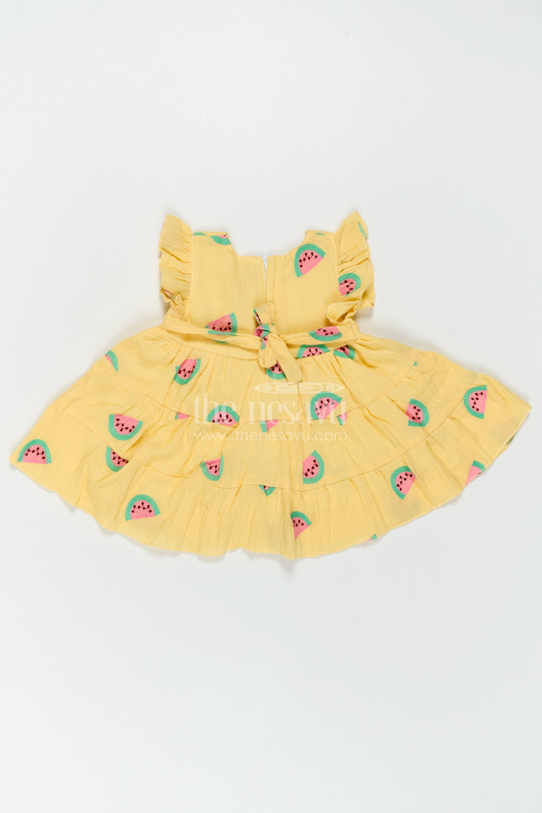 The Nesavu Baby Cotton Frocks Baby Girl Frock for Summer Outings and Playful Days Nesavu Nesavu Baby Girl Muslin Cotton Frock For Summer Outings With Digital Print Tiered Flare Comfortable Wear