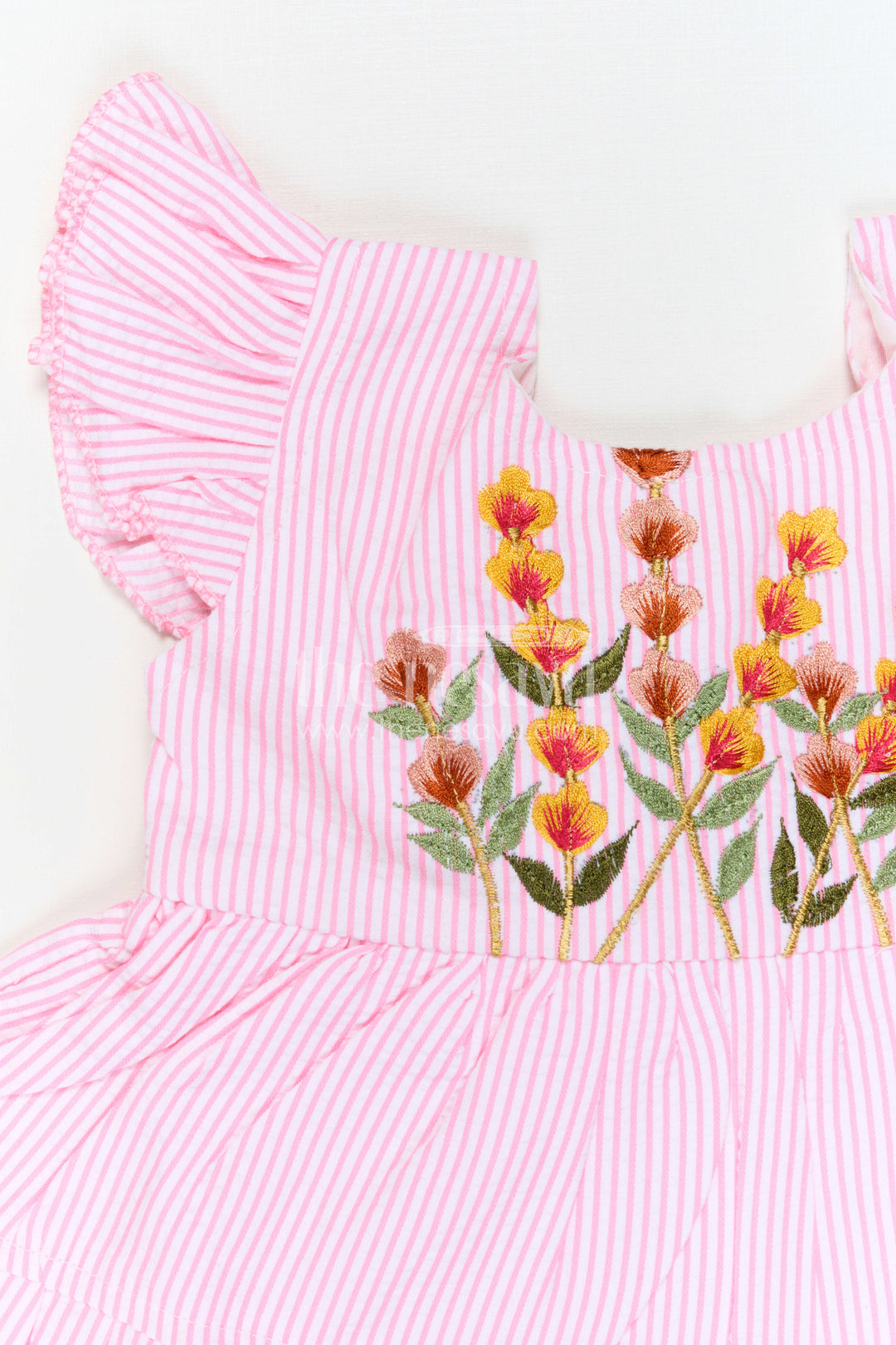 The Nesavu Baby Cotton Frocks Baby Girl Frock for Summer Wear and Everyday Comfort Nesavu Nesavu Baby Girl Sheer Cotton Frock For Summer Wear With Embroidery And Tiered Flare Everyday Dress